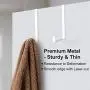 Over the Door Hook - Door Hanger Hooks Fit for Two Sized Doors Reversible Design Metal Door Towel Hooks for Bathroom, Bedroom, Coat, 5 Pcs, White Over the Door Hook - Door Hanger Hooks Fit for Two Sized Doors Reversible Design Metal Door Towel Hooks for Bathroom, Bedroom, Coat, 5 Pcs, White