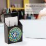 Plastic Business Card Holder with Diamond Painting Cover, Whitelotous DIY Diamond Business Name Card ID Card Bus Card Case Boxes for Men & Women (Mandala)