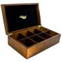The Bamboo Leaf Tea Boxes Storage Organizer for Tea Collections, 8 Compartment w/Solid Lid (Walnut) The Bamboo Leaf Tea Boxes Storage Organizer for Tea Collections, 8 Compartment w/Solid Lid (Walnut)
