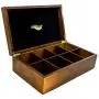 The Bamboo Leaf Tea Boxes Storage Organizer for Tea Collections, 8 Compartment w/Solid Lid (Walnut) The Bamboo Leaf Tea Boxes Storage Organizer for Tea Collections, 8 Compartment w/Solid Lid (Walnut)