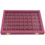 Funnuf 54 Grids Linen Jewelry Display Storage Boxes Tray Holder with Glass Lid for Ring Earrings,Rose Red Funnuf 54 Grids Linen Jewelry Display Storage Boxes Tray Holder with Glass Lid for Ring Earrings,Rose Red