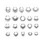 HONBAY 20pcs Fake Septum Clicker Nose Ring Rhinestone Non Piercing Hanger Clip Body Jewelry (Silver)