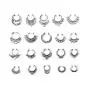 HONBAY 20pcs Fake Septum Clicker Nose Ring Rhinestone Non Piercing Hanger Clip Body Jewelry (Silver)
