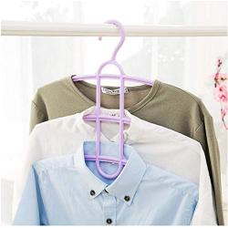 Multi Layer Clothes Hanger Fishbone Type Clothing Towel Storage Rack Multifunctional Space Saver Anti-Skid Plastic Clothe Hanger 10pcs Random Color