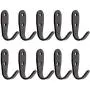 ULIFESTAR Heavy Duty Wall Hooks,Stainless Steel Screw On Hooks for Hanging Coats Plants Towels Keys Hats,Waterproof Single Shower Hanger Hooks for Garage Kitchen Bathroom Storage Organization 10 PCS