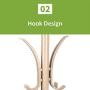 Hylotele Coat Rack Clothes Tree Coatrack Hat Hanger Hallstand Clothes Hat Tree Rack Free Standing Simple Fashion Hat and Coat Stand with 6 Hooks 4 Feet Base for Kitchen Bathroom Bedroom Office