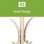 Hylotele Coat Rack Clothes Tree Coatrack Hat Hanger Hallstand Clothes Hat Tree Rack Free Standing Simple Fashion Hat and Coat Stand with 6 Hooks 4 Feet Base for Kitchen Bathroom Bedroom Office