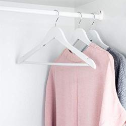 Harbour Housewares White Wooden Clothes/Coat Hanger/Hangers - Pack of 10