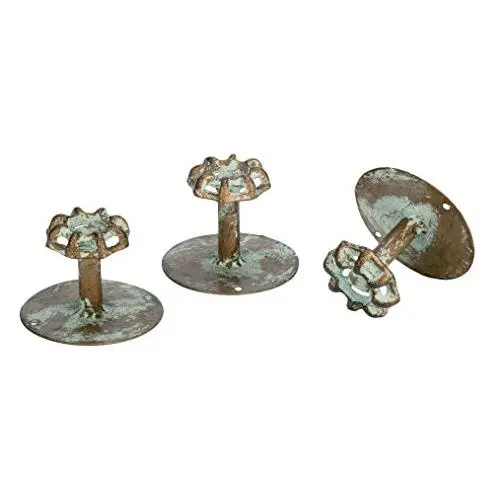 Vintage Water Faucet Valve Handle Wall Hooks - Decorative Distressed Metal Hangers (Set of 3)