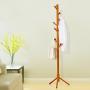 DNSJB Floor Standing Solid Wood Coat Rack Stand Tree-Shaped Creative Bedroom Clothes Hat Hanger with 8 Hooks, Wood Color (Color : Wood Color)