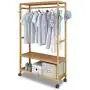 Floor Simple and Modern Bamboo Creative Hanger Simple Living Room Clothes Rack (Color : Primary Color, Size : 70cm) Floor Simple and Modern Bamboo Creative Hanger Simple Living Room Clothes Rack (Color : Primary Color, Size : 70cm)