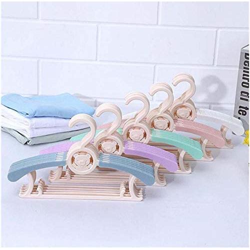 10pcs Random Color Baby Clothes Hangers Plastic,Outdoor Drying Rack for Kids Children Clothing Coat Closet Organizer