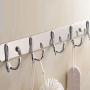 shengyuze Hooks & Hangers Stainless Steel Wall Mounted Double-Hook Coat Clothes Hat Hanger Organizer Rack for Home - 3#