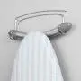 mDesign Metal Wire Wall Mount Ironing Board Holder - 2 Strong Hooks Hold Ironing Board, Towels, Cleaning Brushes, Spray Bottles, Coats - for Laundry Rooms, Utility Rooms, Closets, Garages - Chrome