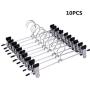 10pcs New Hangers for Clothes Stainless Steel Clip Stand Hanger Pants Skirt Kid Clothes Adjustable Pinch Grip Cabide