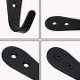 Wall Hooks Heavy Duty 8 piezas, ganchos para colgar en la pared, Hooks for Hanging 、Black Hooks、Coat Rack Wall Hook (Black Thick Bent Hook 8)