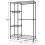 Finnhomy Heavy Duty Wire Shelving Garment Rack for Closet Organizer Portable Clothes Wardrobe Storage with Adjustable Shelves and Hangers,Thicken Steel Tube，Black