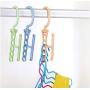 10pcs Random Color Plastic 5 Circle Multilayer Windproof Clothes Hanger Organizer Fixed Holder Storage Rack Anti-Slip Buckle Hanger