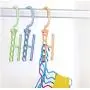 10pcs Random Color Plastic 5 Circle Multilayer Windproof Clothes Hanger Organizer Fixed Holder Storage Rack Anti-Slip Buckle Hanger