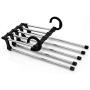 5 in 1 Level Stainless Steel Racks Pants Hanger Clothes Closet Storage Organization Hanging Hanger Closet Organizer 5pcs Random Color