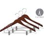 The Great American Hanger Company Wooden Combo Hanger, Walnut Finish with Chrome Hardware, Boxes of 25 The Great American Hanger Company Wooden Combo Hanger, Walnut Finish with Chrome Hardware, Boxes of 25