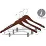 The Great American Hanger Company Wooden Combo Hanger, Walnut Finish with Chrome Hardware, Boxes of 25