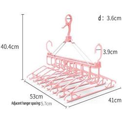 EvaroFly Multipurpose Portable Folding Hanger, Save Space Storage Clothes Hanger, Travel -Pink 53x41x40cm