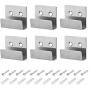 uxcell 6 Pcs Wall Mounted Hook Robe Hooks Single Clothes Hanger With Screws, Stainless Steel