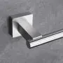 Hoooh 3-Piece Bathroom Accessories Set Brushed Stainless Steel Wall Mount - Includes 12" Hand Towel Bar, Toilet Paper Holder, Robe Hooks, BS101S3-BN