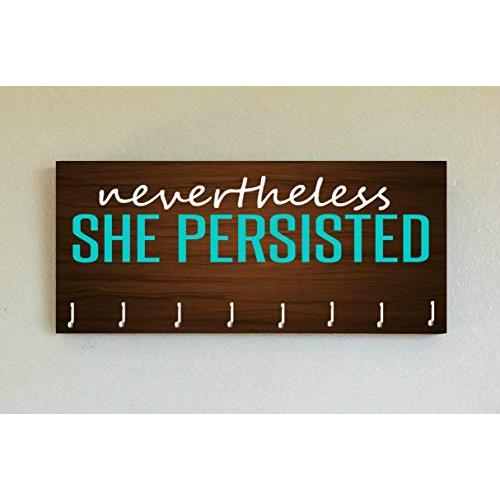 Race Medal Holder/Running Medal Hanger NEVERTHELESS SHE PERSISTED- Wood Wall Mounted Medal Organizer. CUSTOMIZATION Available Race Medal Holder/Running Medal Hanger NEVERTHELESS SHE PERSISTED- Wood Wall Mounted Medal Organizer. CUSTOMIZATION Available