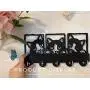Peeping Cat Key Hook Wall Door Clothes Coat Hat Hanger Key Holder with 5 Hooks Strong Adhesive Sticker Wood Hooks, Animal Design Unique Home Décor,Unique Gift. (P3)