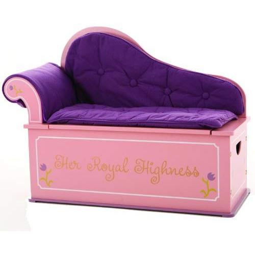 Wildkin Kids Princess Fainting Couch with Storage, Toy Boxes Bench Seat Features Safety Hinge, Two Carrying Handles, and Removable Back, Arm, and Seat Cushions, Measures 32 x 15.5 x 27 Inches