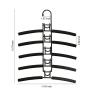 SUPOW Clothes Hangers, 5 in 1 Multi-Layer Nop-Slip Wardrobe Clothes Rack Metal Space Saver Clothes Storage Clothes Rack for Jacket, Coat, Sweater,Trousers, Shirt, T-Shirt, Ect.(Kids Size) (Black)