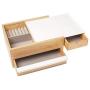 Umbra Stowit Jewelry Boxes - Modern Keepsake Storage Organizer with Hidden Compartment Drawers for Ring, Bracelet, Watch, Necklace, Earrings, and Accessories (White / Natural) (Renewed)