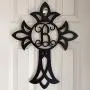 Monogram Cross Door Hanger - Easter Door Hanger - Wood Cross Monogram - Religious Monogram Hanger - Religious Door Decor - Cross Door Decor