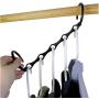 10pc Black Space Saving Hanger Plastic loset Hook Cloth Hanger Wardrobe Organizer Space Saver Bathroom Door Kitchen Towel Holder Decoration