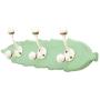 Indianshelf Handmade 1 Artistic Vintage Green Wooden Double Loop Coat Hooks Hangers/Key Holder Wall Mount