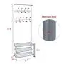 Aviat Coat Rack Free Standing Metal Holder with 3-Tier Shoe Rack Bench,Easy Assembly&Sturdy,Hallway/Entryway Coat Hanger Stand Storage Shelf for Clothes,Suits,Bag Scarf [Ship from USA] (Silver)