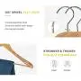 TOPIA HANGER Set of 6 Luxury Natural Wooden Coat Hangers, Premium Wood Suit Hangers, Glossy Finish with Extra-Wide Shoulder, Thicker Chrome Hooks & Anti-Slip Bar CT02N TOPIA HANGER Set of 6 Luxury Natural Wooden Coat Hangers, Premium Wood Suit Hangers, Glossy Finish with Extra-Wide Shoulder, Thicker Chrome Hooks & Anti-Slip Bar CT02N