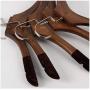DNJKSA 6 Pcs Anti-Slip Solid Wood Clothes Hangers with Velvet Flocked, Walnut Non Slip Shirt Coats Shirts Hanger Rack with Notches