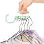 10pcs Random Color Plastic 5 Circle Multilayer Windproof Clothes Hanger Organizer Fixed Holder Storage Racks Buckle Hanger Anti-Slip Home