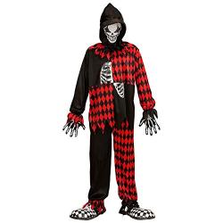 Rimi Hanger Mens Scary Evil Jester Costume Adults Fancy Dress Party Halloween Clown Outfit Large