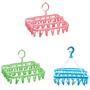 2pcs Random Color 32 Clips Folding Socks Clothes Hanger Rack Clothespin Clothes Drying Rack Closet Wardrobe