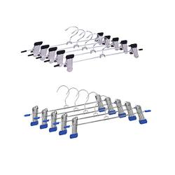 10PCS Clothes Hangers Stainelss Steel Rubber Grip Coat Hangers Skirt Hangers Pants Hangers for House Organizer