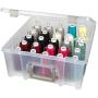 ArtBin 6990AB Super Satchel Compartment Boxes - Clear, Art and Craft Supplies Boxes with Removable Dividers, Secure Latches, Handles