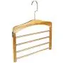 Pant Hangers Durable Slack Hangers 4-Layer Wooden Pant Hangers, Non Slip Wood Hangers Clothes Hangers Closet Space Saving, Heavy Duty Coat Hanger Huggable Dual-use Trouser Hanger Multi Layers Stainles