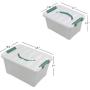 Jekiyo Clear Latching Box, Plastic Storage Bin, 2 Packs(6 Quart&14 Quart)