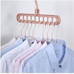 10PC Random Color Multi-Port Support Circle Clothes Hanger Clothes Drying Racks Decoration Multifunction Plastic Scarf Clothes Hanger