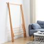 JING-ma Solid Wood Hanger Floor Bedroom, Coat Rack Simple Modern Hanger Simple Multifunctional Clothes Rack Home (Color : Wood Color, Size : 80cm)