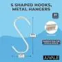 Metal S Shaped Hooks, Stainless Steel Hangers Bulk Set (3.9 in, 30 Pack) Metal S Shaped Hooks, Stainless Steel Hangers Bulk Set (3.9 in, 30 Pack)
